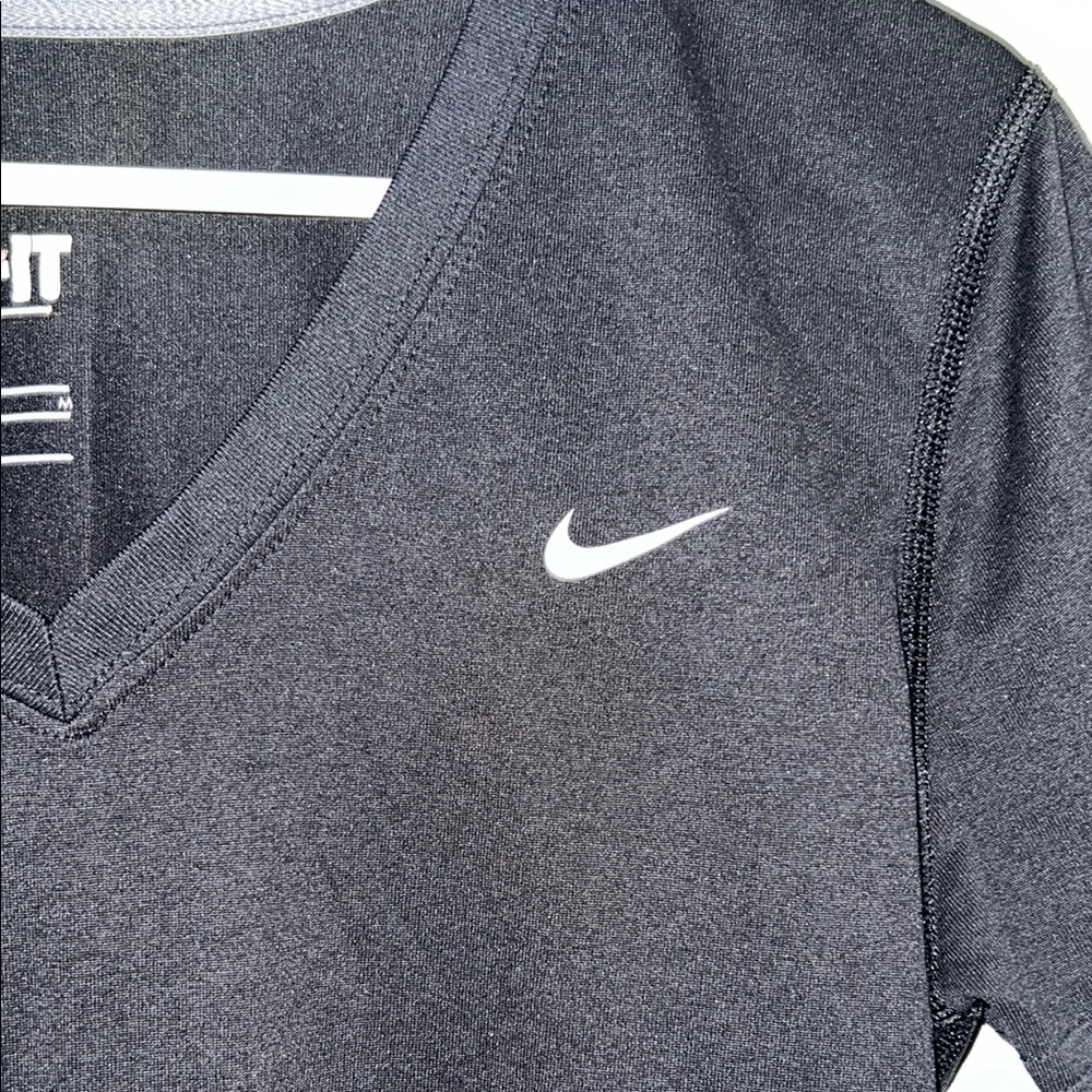 Nike Women's Black V-Neck Dri-FIT Tee - Picture 4 of 4